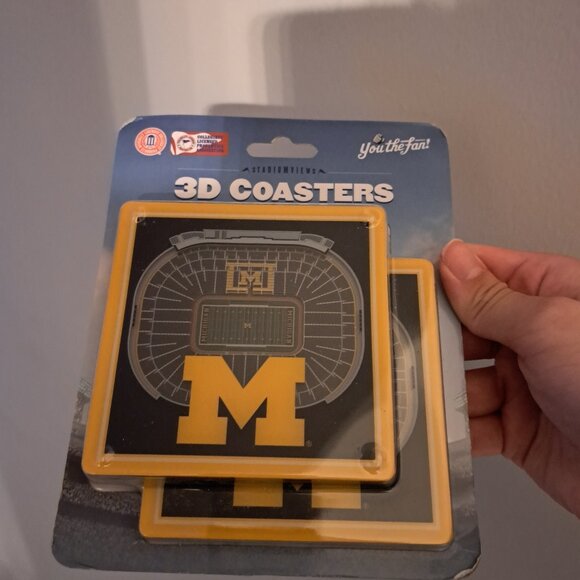 Set of two 3D University of Michigan Coasters - Picture 2 of 3